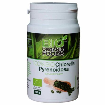 100% Bio Chlorella Pyrenoidosa Tabletki 1200 Tabletek 250 mg - Bio Organic Foods