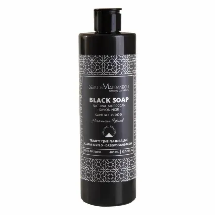 Marokańskie Czarne Mydło Drzewo Sandałowe Żel pod Prysznic 400 ml - Beaute Marrakech