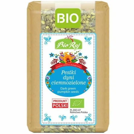 Pestki Dyni Ciemnozielone Europejskie Bio 300 g - Bio Raj