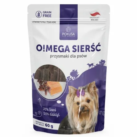 Przysmaki dla Psów O!mega Sierść 60 g - Pokusa