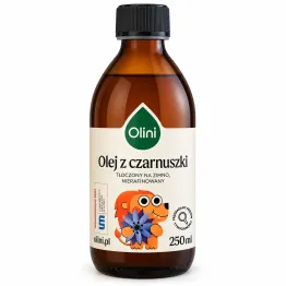 Olej z Czarnuszki Tłoczony na Zimno Nierafinowany z Lwem 250 ml - Olini (COLD)