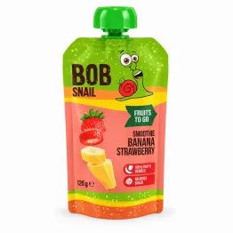 Smoothie Bananowo-Truskawkowe Bez Dodatku Cukru 120 g - Bob Snail