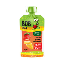 Smoothie Bananowo-Truskawkowe Bez Dodatku Cukru 120 ml - Bob Snail