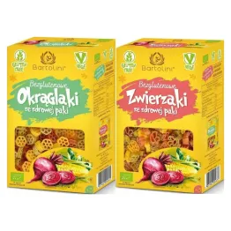 Makaron Bezglutenowy Okrąglaki BIO 250 g + Makaron Bezglutenowy Zwierzaki BIO 250 g - Bartolini