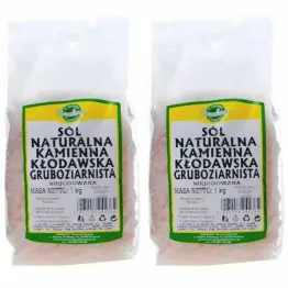 2 x Sól Naturalna Kamienna Kłodawska Gruboziarnista Niejodowana 1 kg - Smakosz