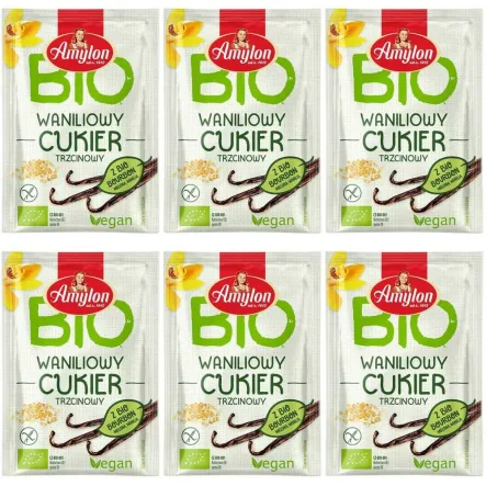 6 x Cukier Waniliowy Trzcinowy Bio 8 g - Amylon