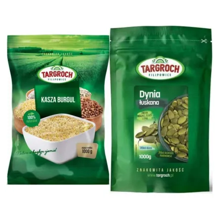 Kasza Bulgur 1 kg Targroch + Pestki Dyni bez Łupiny Doypack 1 kg - Targroch