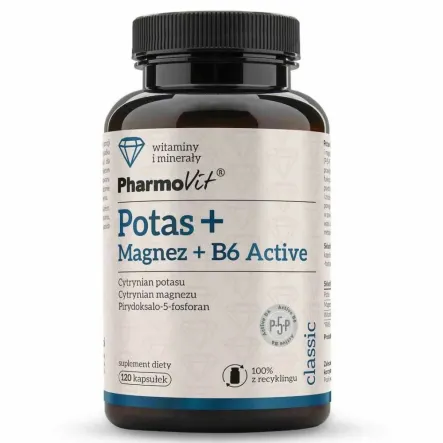 Potas+ Magnez+ B6 Active 120 Kapsułek - Pharmovit