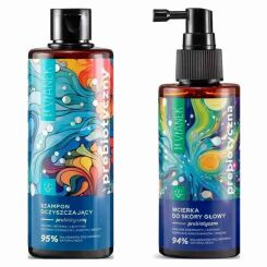 Prebiotyczny Szampon Oczyszczający do Włosów 300 ml - VIANEK + Prebiotyczna Rozgrzewająca Wcierka Do Skóry Głowy 150 ml - VIANEK