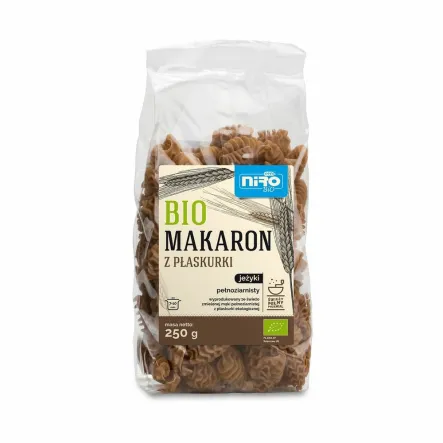 Makaron z Płaskurki Pełnoziarnisty Jeżyki Bio 250 g Niro