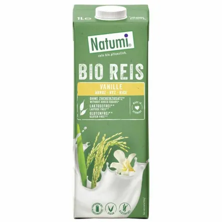 Napój Ryżowy o Smaku Waniliowym Bez Dodatku Cukru Bio UHT 1 l - Natumi