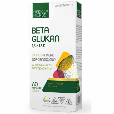 Beta Glukan 1,3/1,6D 60 Kapsułek - Medica Herbs