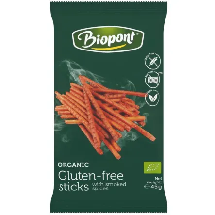 Paluszki z Wędzoną Przyprawą Bezglutenowe Bio 45 g - Biopont