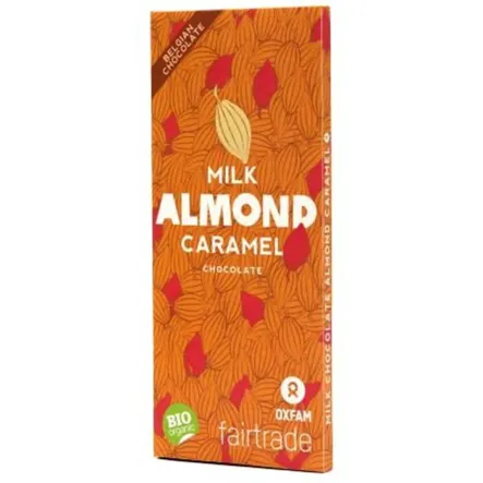 Czekolada Mleczna z Karmelizowanymi Migdałami Bio 100 g Oxfam Fair Trade - Przecena Krótka Data Minimalnej Trwałości