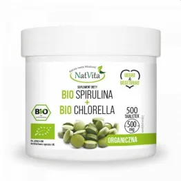 Bio Spirulina+ Bio Chlorella 500 Tabletek - NatVita