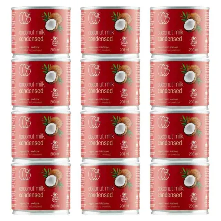 12 x Mleczko Kokosowe Skondensowane Słodzone 200 ml - QF