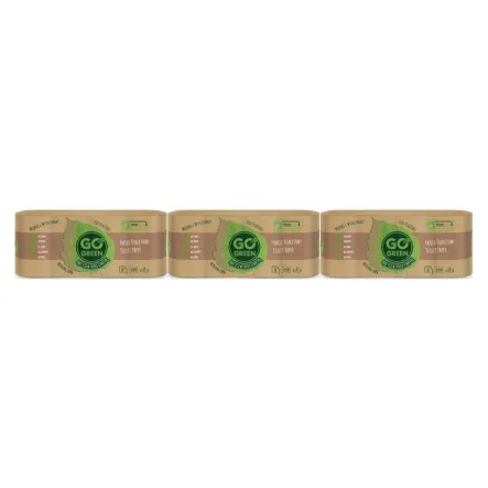Zestaw 3 x Papier Toaletowy 8 Rolek Po 150 Listków 2 Warstwy Go Green 