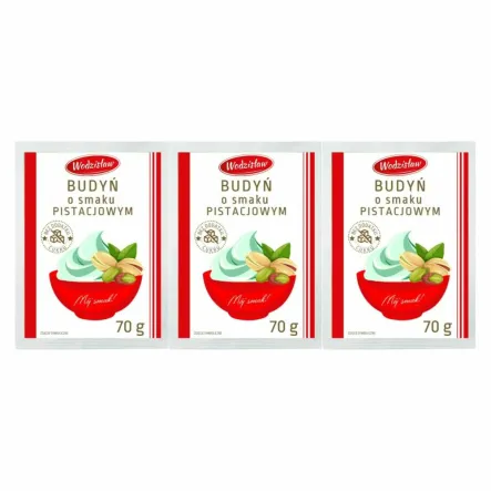 3 x Budyń o Smaku Pistacjowym z Erytrytolem 70 g - Wodzisław