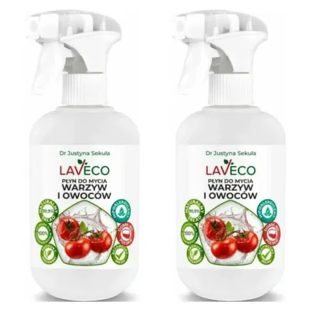 2 x Naturalny Płyn do Mycia Warzyw i Owoców 0,5 l - Laveco