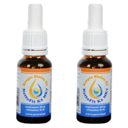 Zestaw 2 x Witamina k2mk7+ D3 w kroplach - NattoFit k2Mk7 + Kropla Słońca D3 20ml - Proved