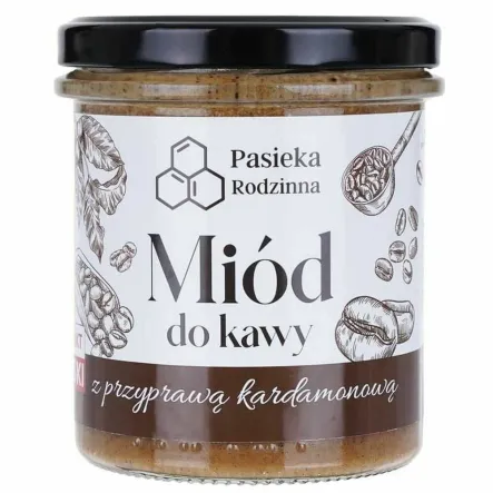 Miód do Kawy z Przyprawą Kardamonową 410 g - Pasieka Rodzinna