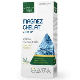Magnez Chelat+ Witamina B6 60 Kapsułek - Medica Herbs