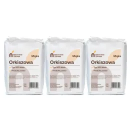 3 x Mąka Orkiszowa Biała Typ 500 1kg - Naturalnie Zdrowe