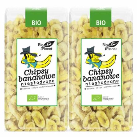 2 x Chipsy Bananowe Niesłodzone Bio 350 g - Bio Planet