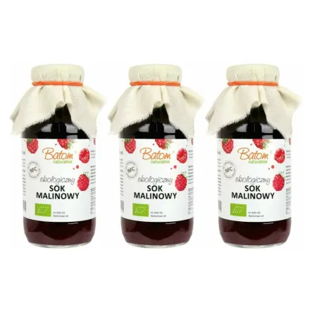3 x Sok Malinowy Bio 330 ml - Batom