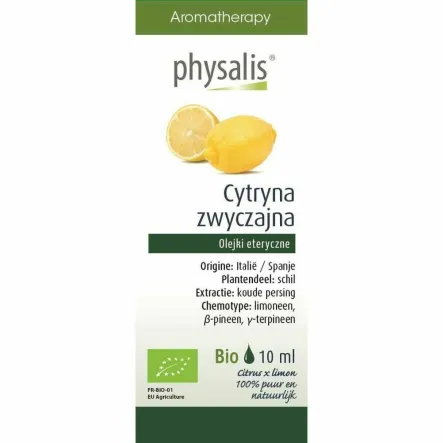 Olejek Eteryczny Cytryna Zwyczajna Bio 10 ml - Physalis