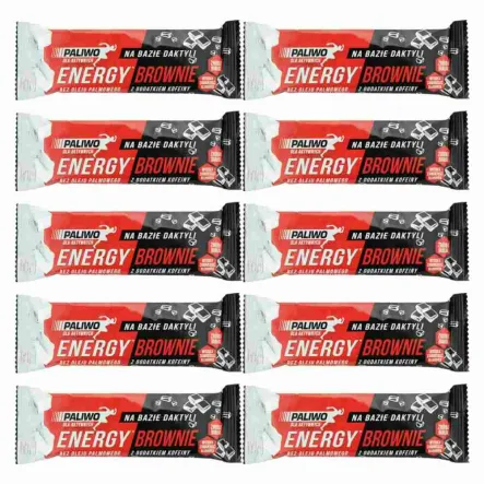 10 x Baton Energy Brownie + Kofeina 50 g - Paliwo Dla Aktywnych