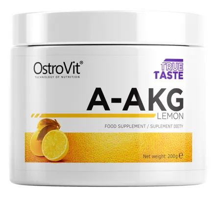PRODUKT WYCOFANY Z OFERTY OstroVit A-AKG True Taste Lemon 200 g Cytrynowa L-arginina + Tauryna + B6