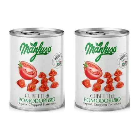2 x Pomidory w Kawałkach Bio 400 g (240 g) - Manfuso