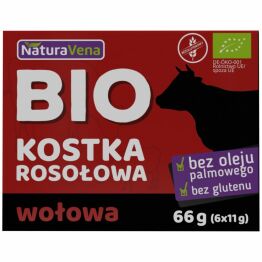 Kostka Rosołowa o Smaku Wołowym Bezglutenowa Bio 66 g (6 x 11 g) - NaturAvena