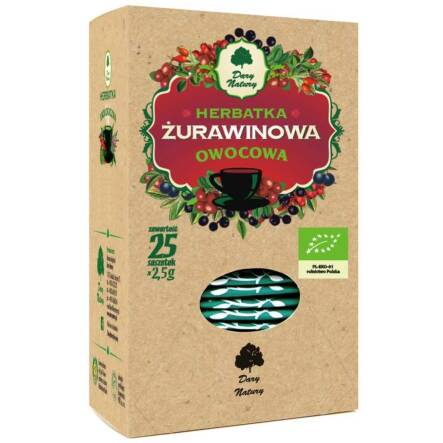 Herbatka Żurawinowa Bio 25 x 2,5 g Dary Natury