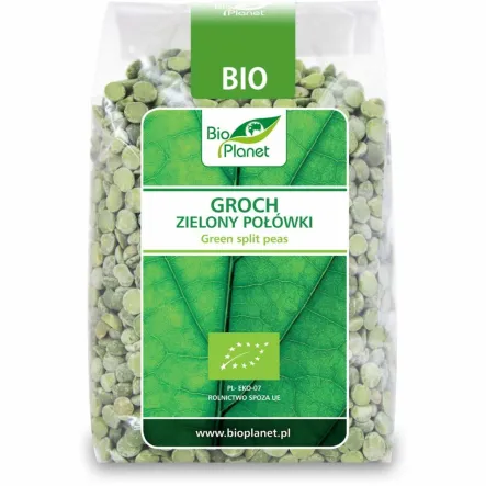 Groch Zielony Połówki Bio 400 g Bio Planet - Przecena Krótka Data Minimalnej Trwałości