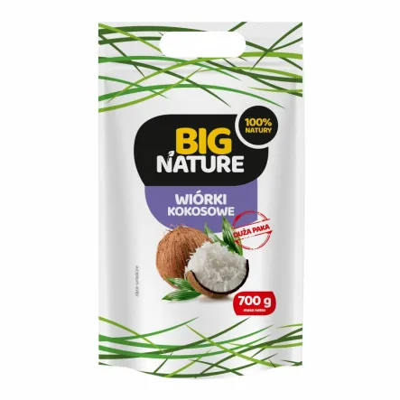 Wiórki Kokosowe 700 g - Big Nature - Przecena Krótka Data Minimalnej Trwałości