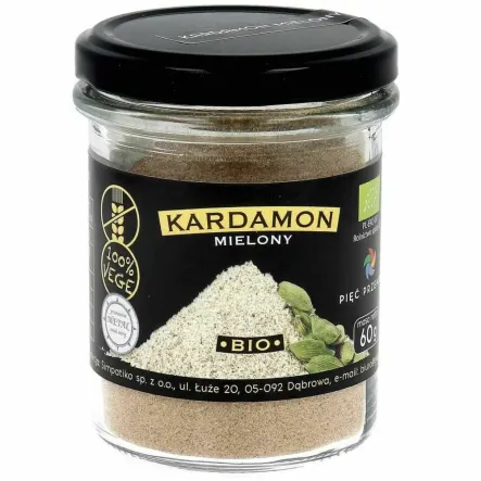 Kardamon Mielony Bezglutenowy Bio 60 g - Pięć Pzemian