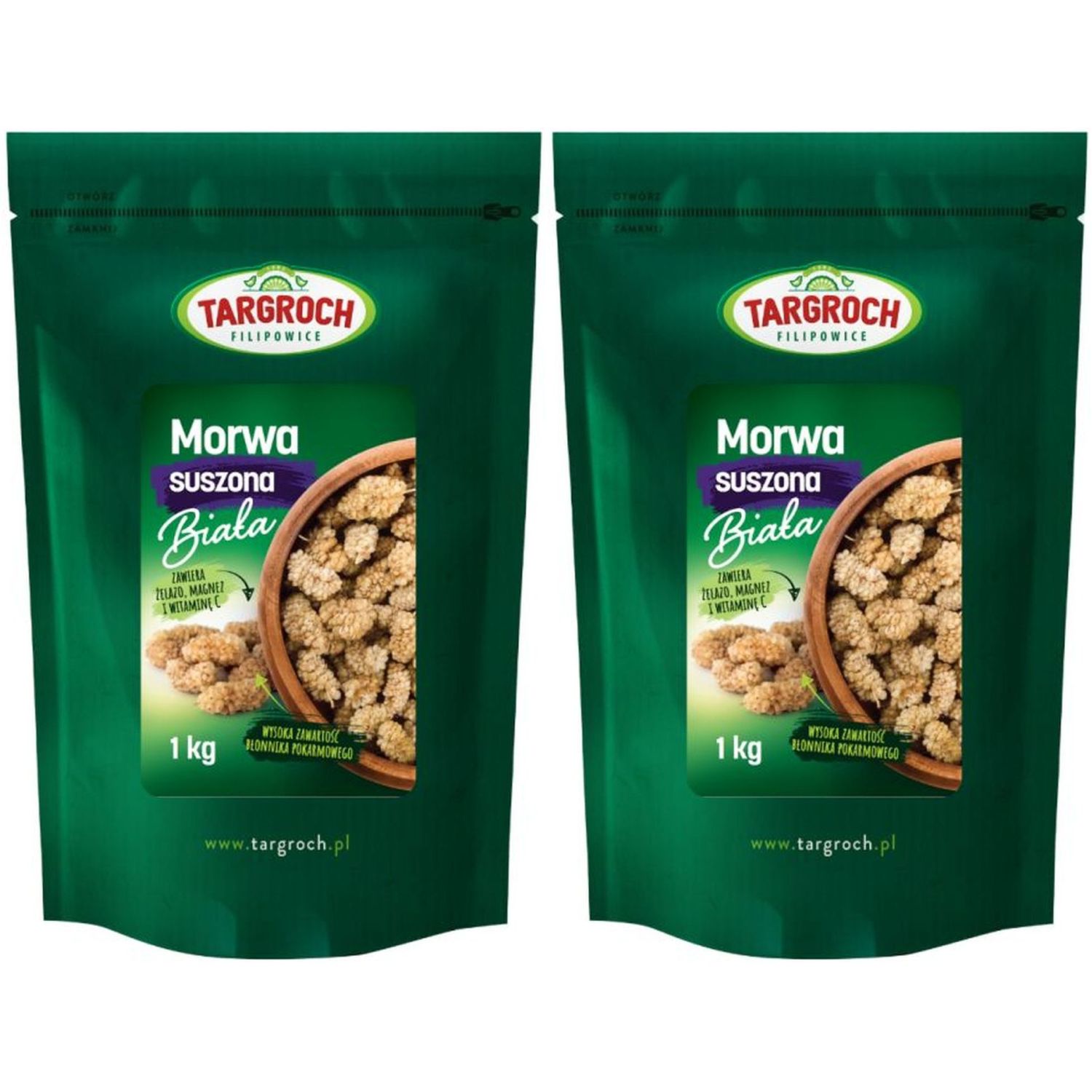 2 x Morwa Biała Suszona Owoc 1 kg - Targroch