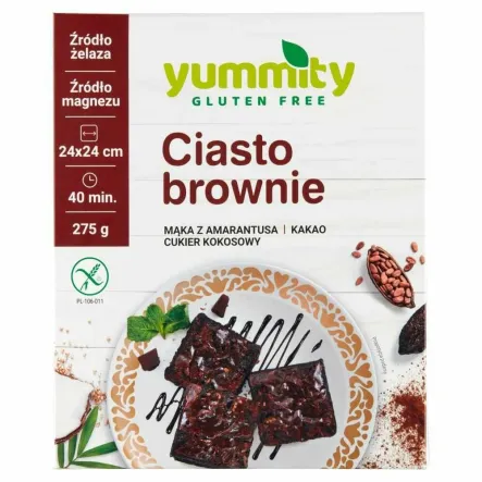 Mieszanka na Ciasto BROWNIE Bezglutenowa 275 g - Yummity
