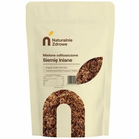 Siemię Lniane Brązowe Mielone Odtłuszczone 1 kg - Naturalnie Zdrowe (data: 07.03.2026)