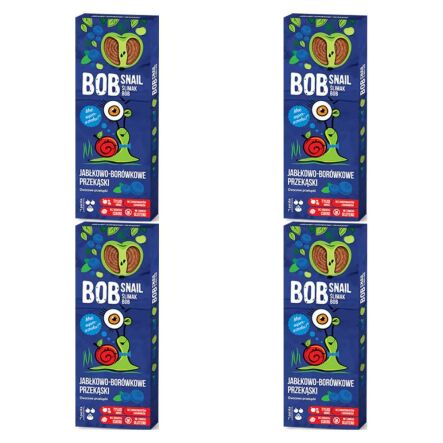 4 x Przekąska Jabłkowo-Borówkowa z Owoców Bez Dodatku Cukru 30 g Bob Snail
