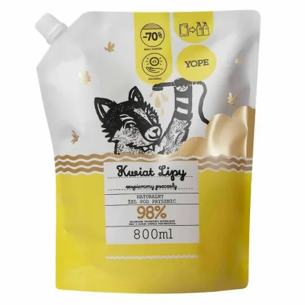 Naturalny Żel pod Prysznic Refill KWIAT LIPY 800 ml - YOPE
