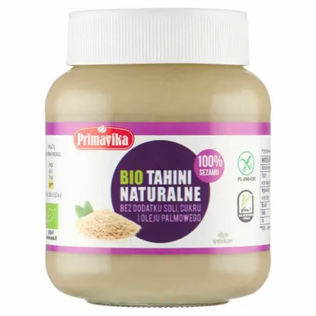 Tahini Naturalne Bezglutenowe Bio 100% Sezamu 350 g - Primavika