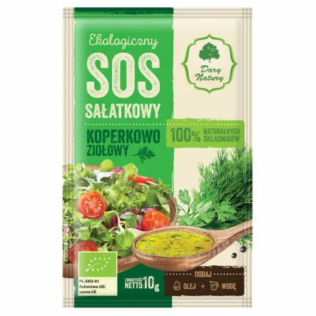 Sos Sałatkowy Koperkowo - Ziołowy Bio 10 g - Dary Natury