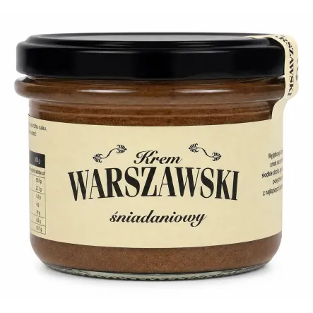 Krem Warszawski Orzechowo Czekoladowy słodzony Erytrytolem i Ksylitolem 190 g Warszawski