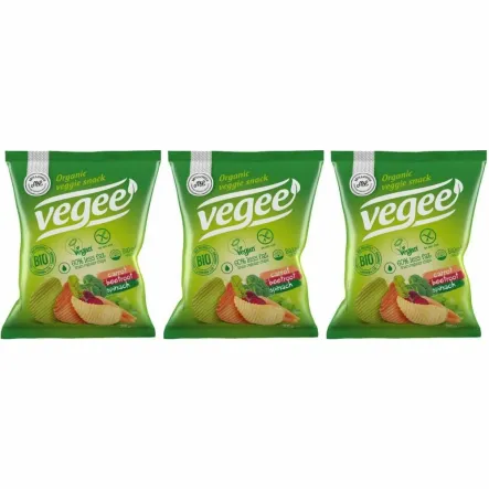 3 x Chipsy Warzywne Bezglutenowe 25 g Vegee Bio - McLLOYD'S