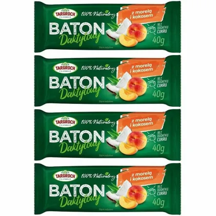 4 x Baton Daktylowy z Kokosem i Morelami 40 g - Targroch