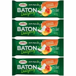 4 x Baton Daktylowy z Kokosem i Morelami 40 g - Targroch
