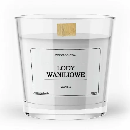 Sojowa Świeca Zapachowa LODY WANILIOWE 200 ml - Vitafarm